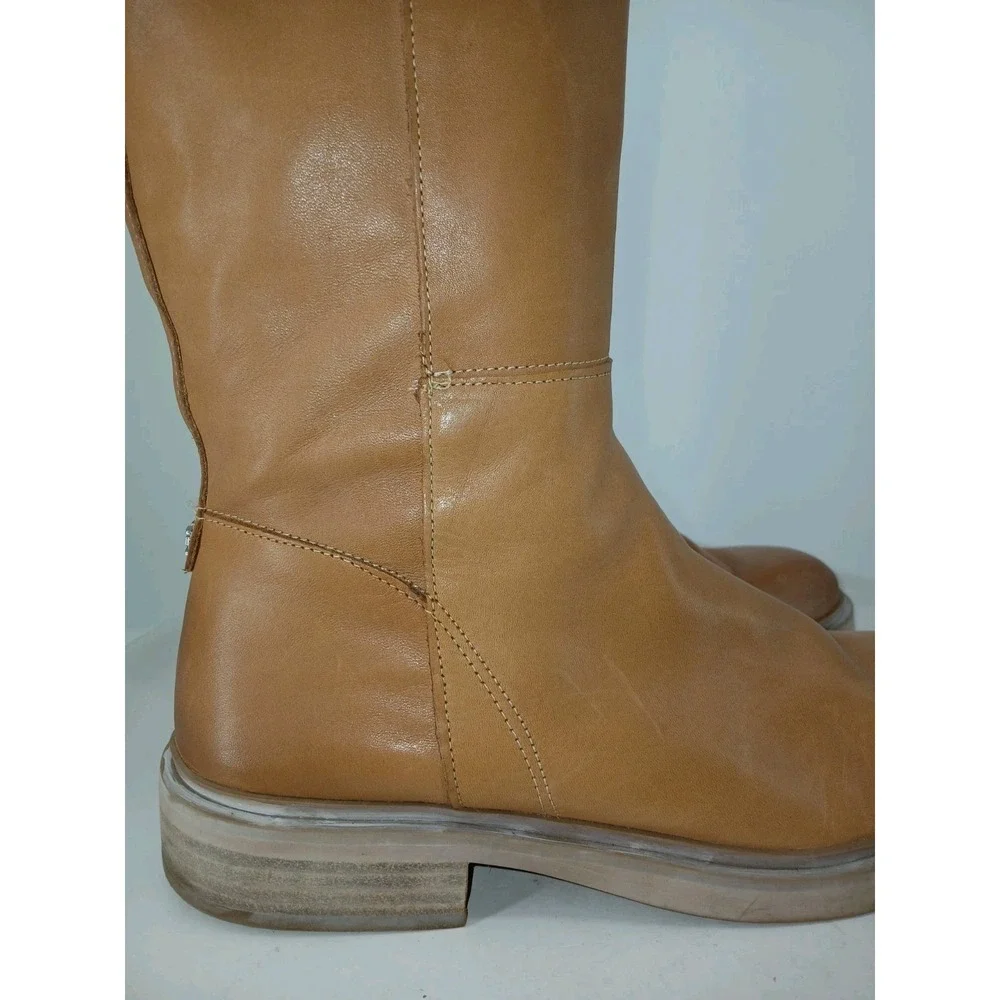 Sam Edelman Women's Fable Tall Leather Boots Tan Cashew Size 10 NEW. C116